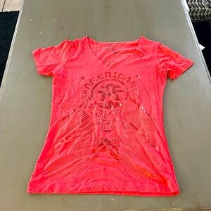American Fighter. Buckle Brand tee. Hot Pink. Size Small.